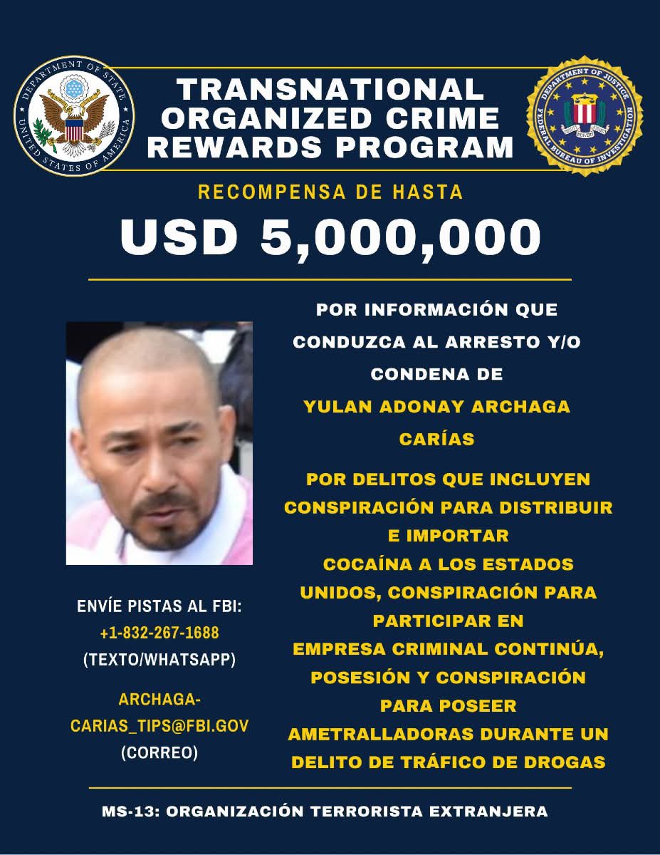 EE.UU. ofrece recompensa de cinco millones de dólares por líderes de la MS-13