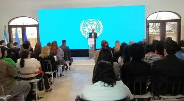 Magistrados de la CSJ y funcionarios presentes en la Oficina del Alto Comisionado de la ONUpara los Derechos Humanos