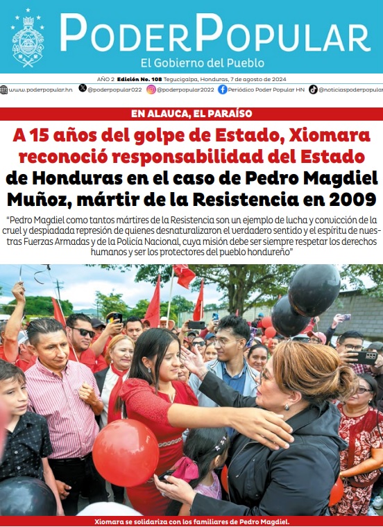 A 15 años del golpe de Estado, Presidenta Xiomara reconoció responsabilidad del Estado de Honduras en el caso de Pedro Magdiel Muñoz, mártir de la Resistencia en 2009